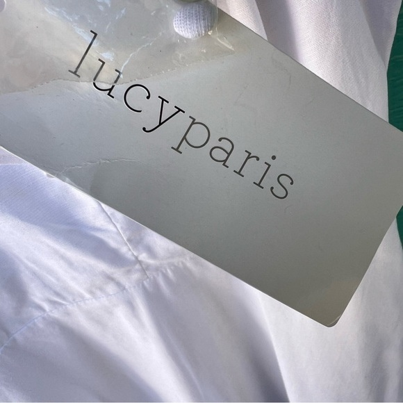 LUCY PARIS WHITE COTTON RUFFLE COQUETTE KNEE LENGTH DRESS SIZE 12 NWT - Picture 3 of 10